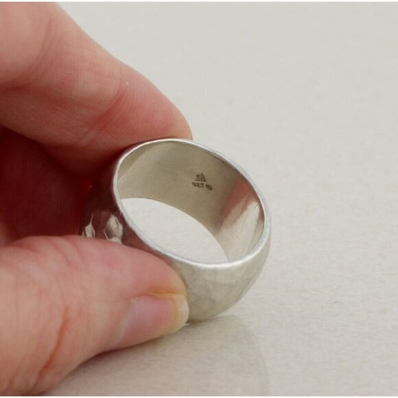 Sterling Silver Hammered Band Ring Thick Cigar Band Silpada Size 6 1/2 - Picture 6 of 8